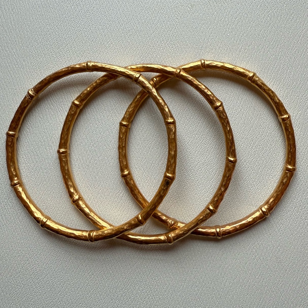 Gold Bamboo Style Bangles